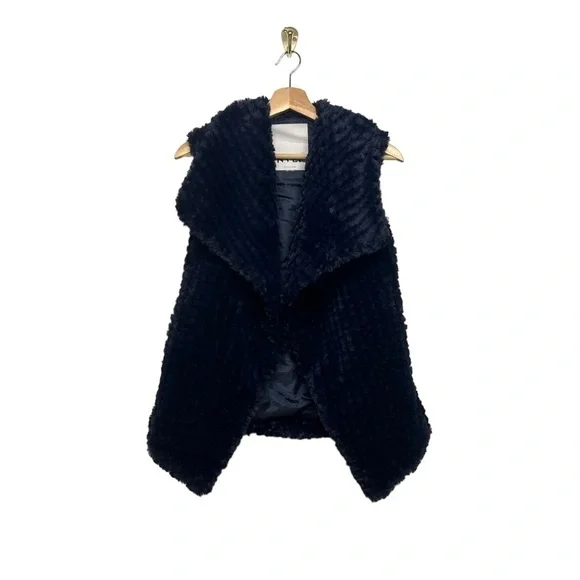 ANTHROPOLOGIE NVLT Navy Fur Vest - Picture 4 of 10